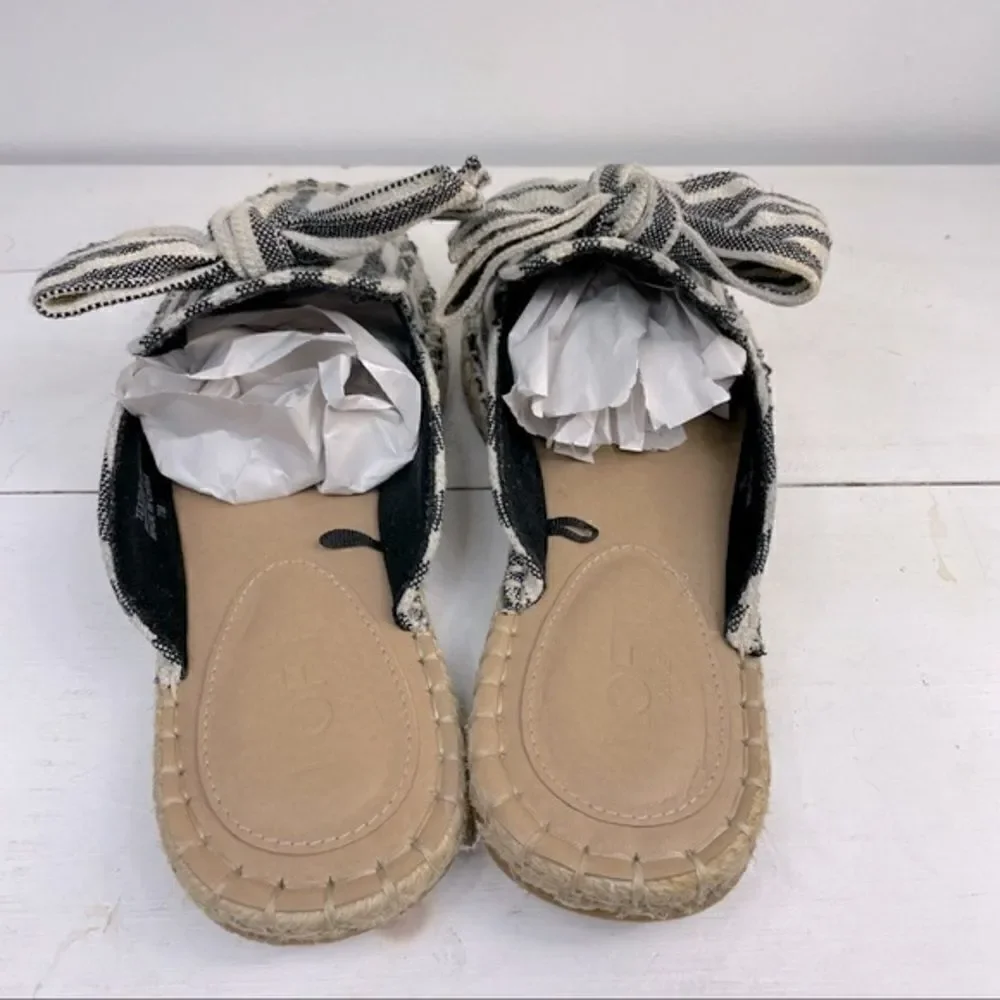 LOFT | stripped espadrilles slip-on with front bow detail 7M